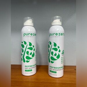 PUREZERO NEW Refreshing Dry Shampoo Fresh Scent 5 Oz Each Lot of 2 NEVER USED